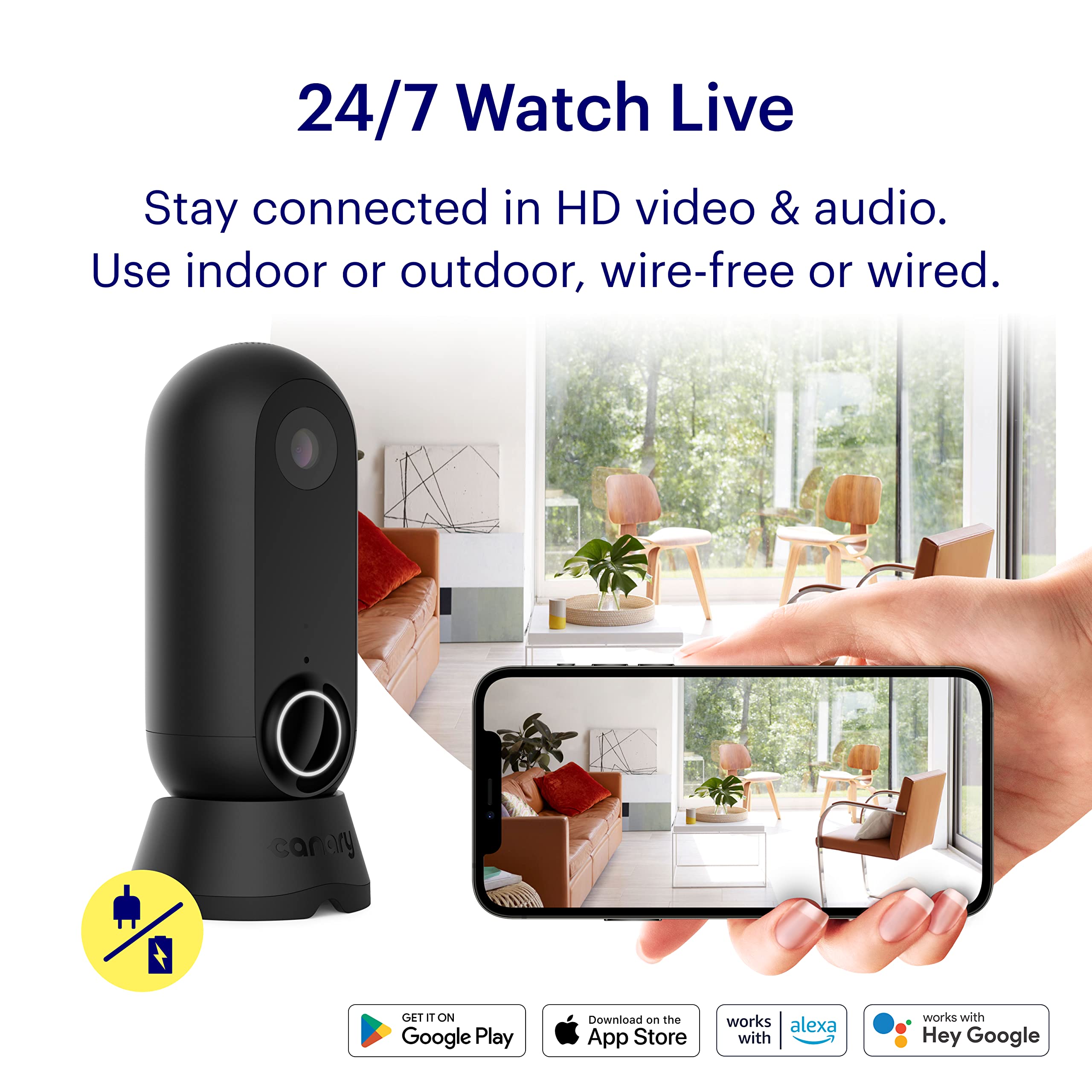 Canary Flex Outdoor & Indoor Wireless Security Camera - Weatherproof, 2-Way Audio, Smart Motion Alerts, Works with Alexa & Google Assistant | Home Security, Baby Monitor, Pet Camera for Day & Night Protection
