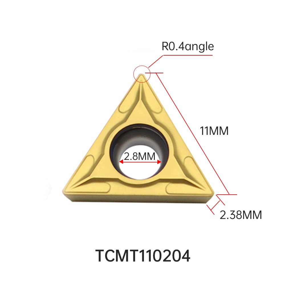 TCMT110204 TCMT21.51 Carbide Turning Inserts - 10 Pack Indexable Lathe Tool for CNC Milling, Steel & Cast Iron Machining | Durable Replacement Inserts for Metal Turning & Tool Holders | Perfect for Industrial Manufacturing, Automotive Parts & Metal Fabrication