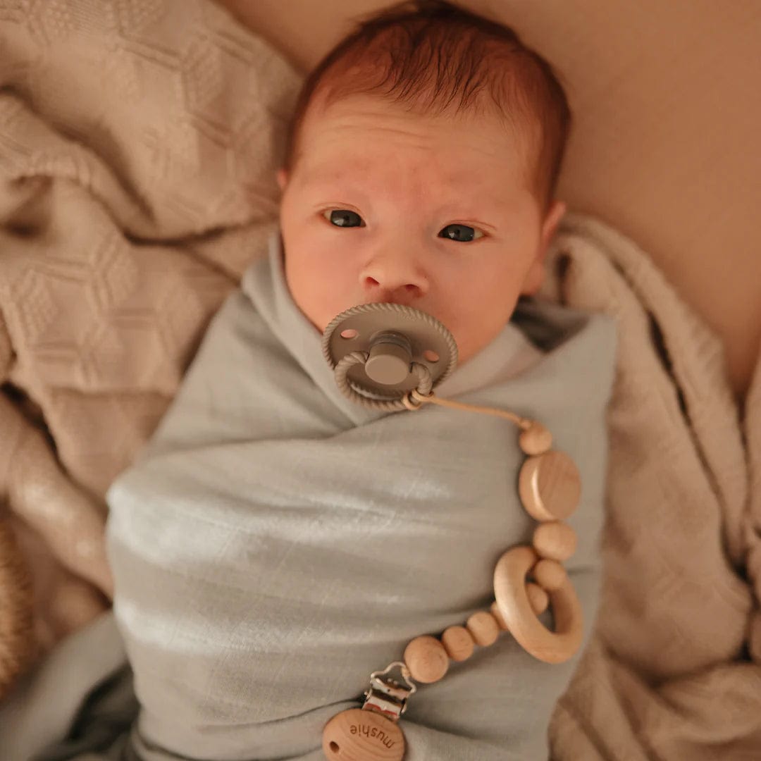 Mushie Silicone Pacifier Clip - BPA-Free Baby Pacifier Holder with Adjustable Strap for Newborns & Toddlers | Perfect for Strollers, Car Seats & Diaper Bags