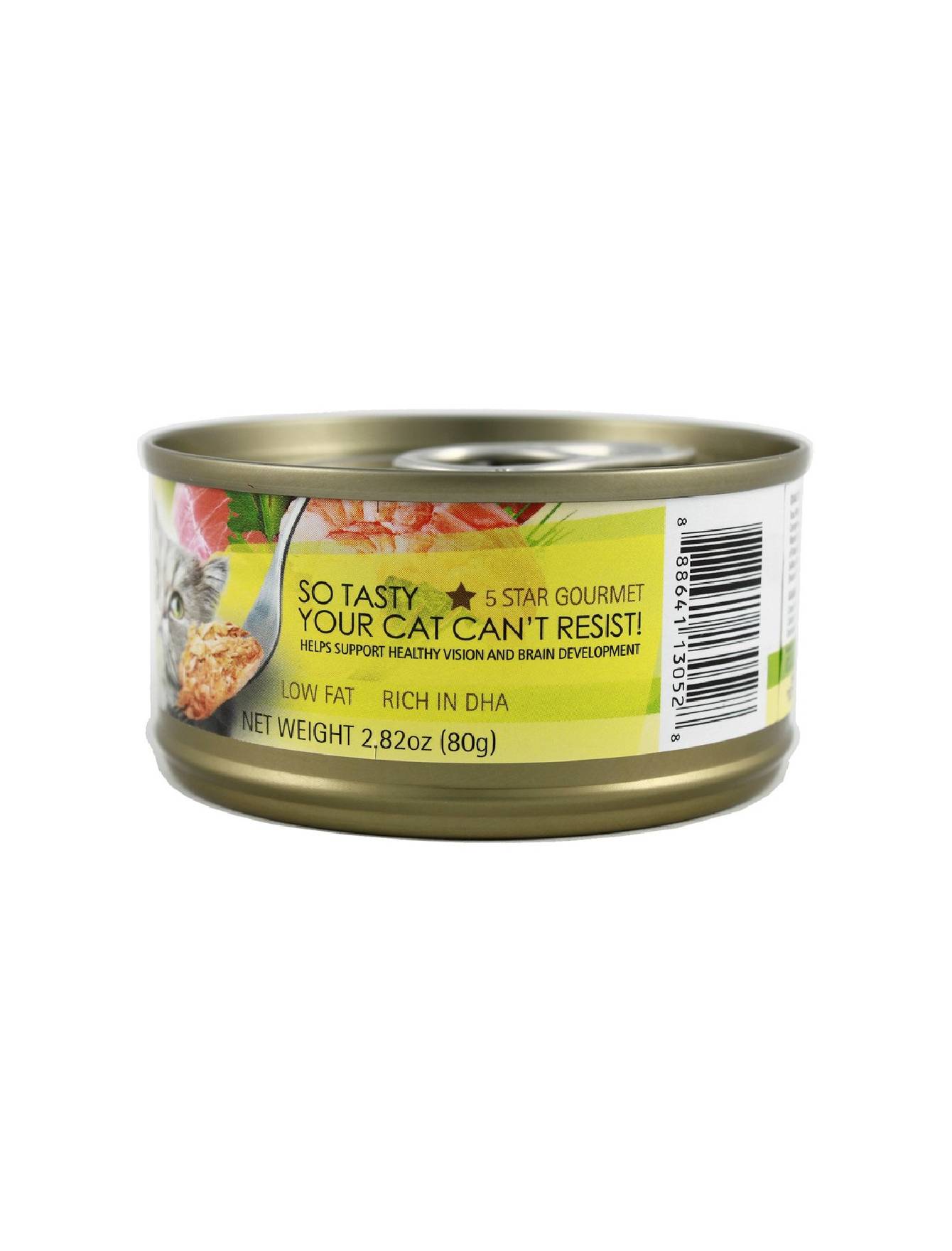 Premium Fussie Cat Black Label Tuna & Shrimp Wet Cat Food - Grain-Free, High-Protein 80g Canned Cat Food for Adult & Senior Cats - Perfect for Picky Eaters & Special Occasions