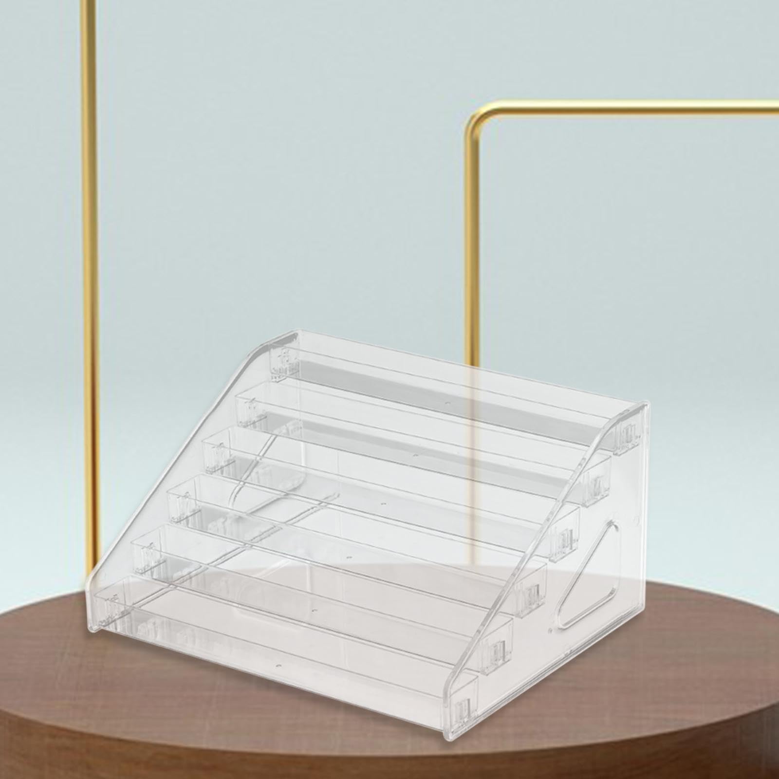 JISADER 6-Tier Clear Acrylic Perfume Organizer Display Stand - Transparent Storage Shelf for Fragrance Bottles, Makeup, Jewelry & Small Items - Perfect for Bathroom, Vanity, Dresser, and Retail Store Display