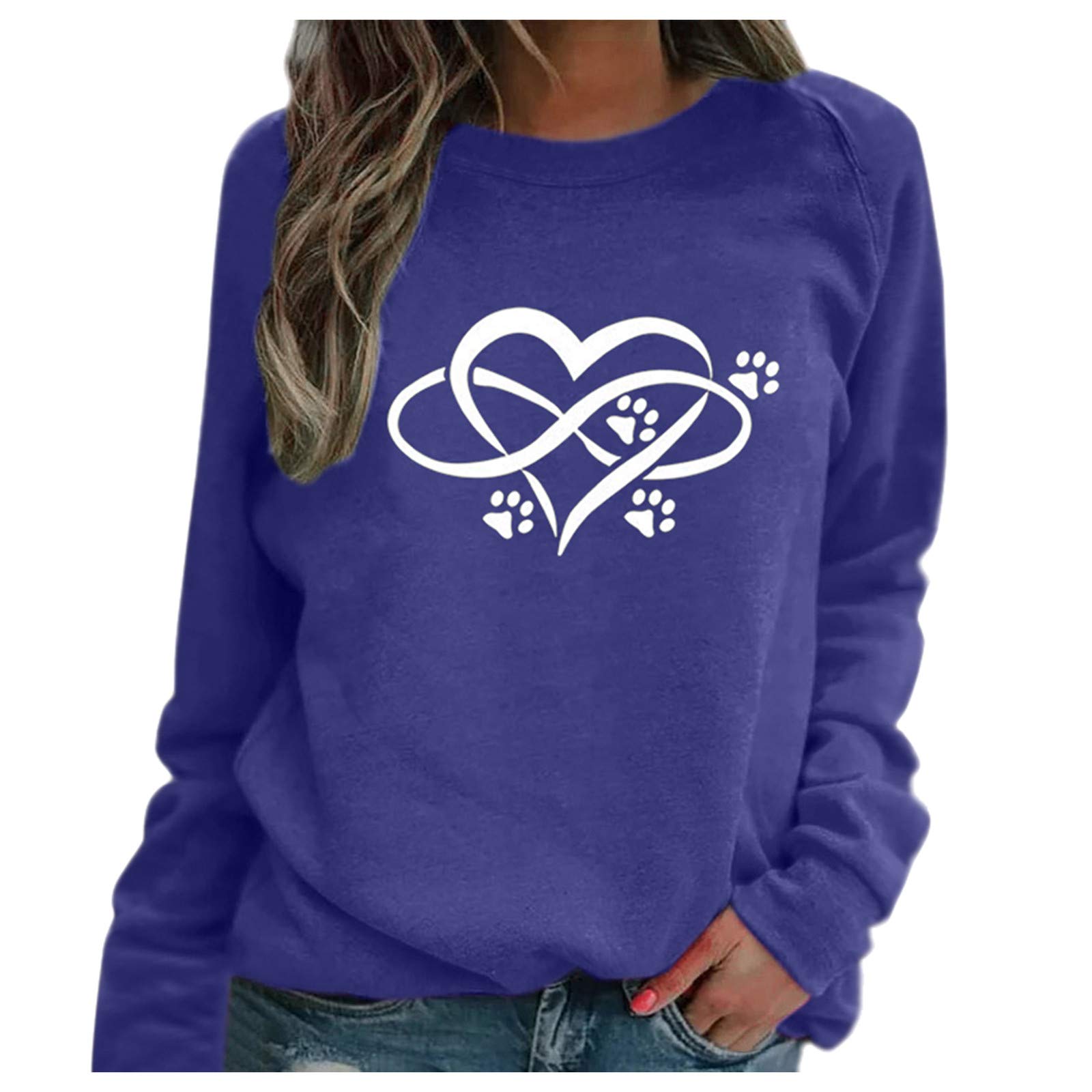 Women's Long Sleeve Printed Blouse - Casual Raglan T-Shirt with Unique Sleeve Design - Perfect for Work, Date Night & Everyday Wear