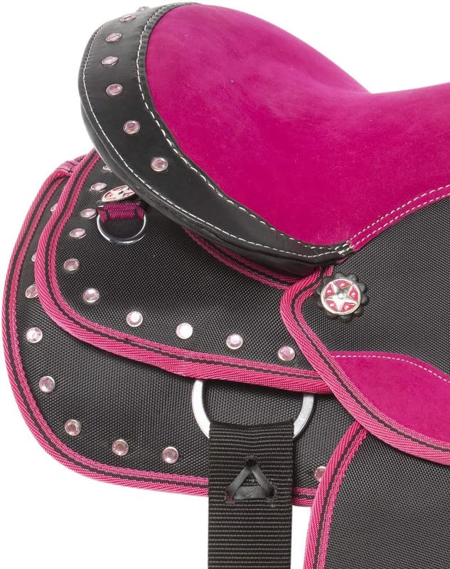 Premium Synthetic Western Horse Saddle 14-18 Inch - Comfortable Riding Saddle with Complete Tack Set & Accessories for Trail Riding, Rodeo & Equestrian Training