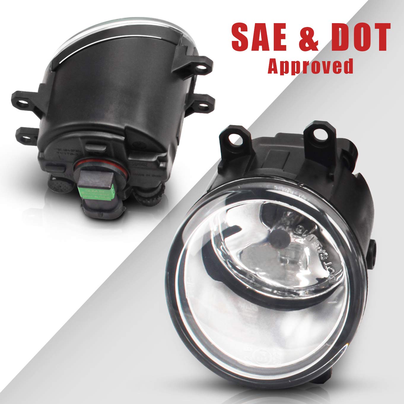 DLAA Silver Front Fog Lights Compatible with Toyota Corolla Axio 2013-2015 - 1 Pair Fog Lamp Set for Improved Night Driving & Bad Weather Visibility