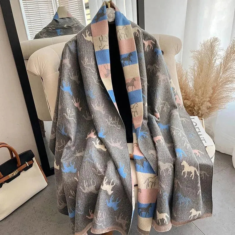 Luxury Double-Sided Cashmere Scarf for Women - Soft & Warm Winter Fashion Accessory - Perfect for Office, Travel & Special Occasions