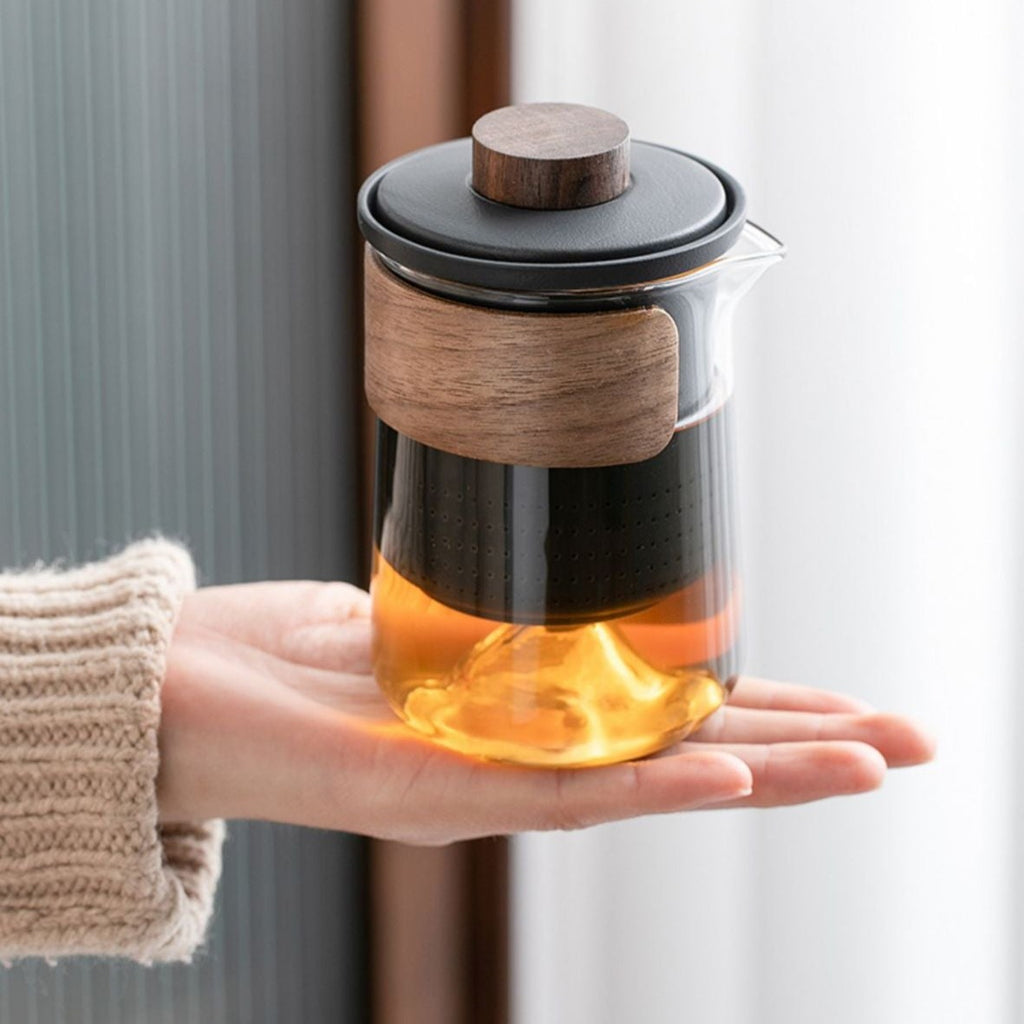 Portable Porcelain Tea Brewing Set with 3 Cups & Travel Pouch - Compact Travel Tea Set for Camping, Office & Outdoor Adventures