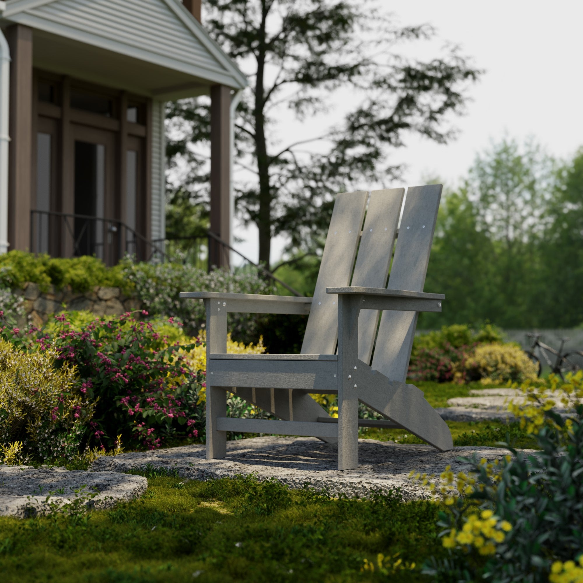 Freedom Modern Adirondack Chair - Weather-Resistant Outdoor Lounge Chair for Patio, Garden & Poolside Relaxation | Comfortable & Durable Polywood Furniture