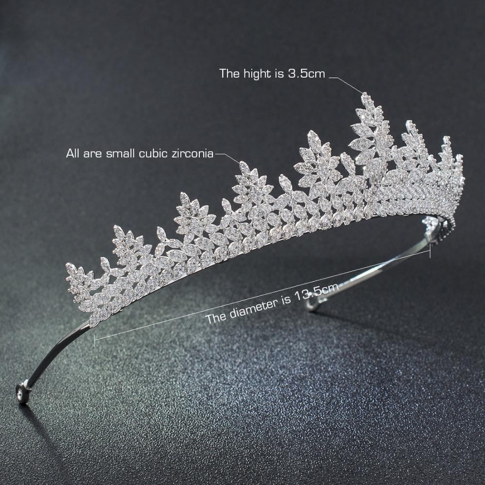 Elegant Cubic Zirconia Wedding Bridal Tiara Diadem Hair Jewelry for Bride – CH10206 | Perfect for Weddings, Prom, and Special Occasions
