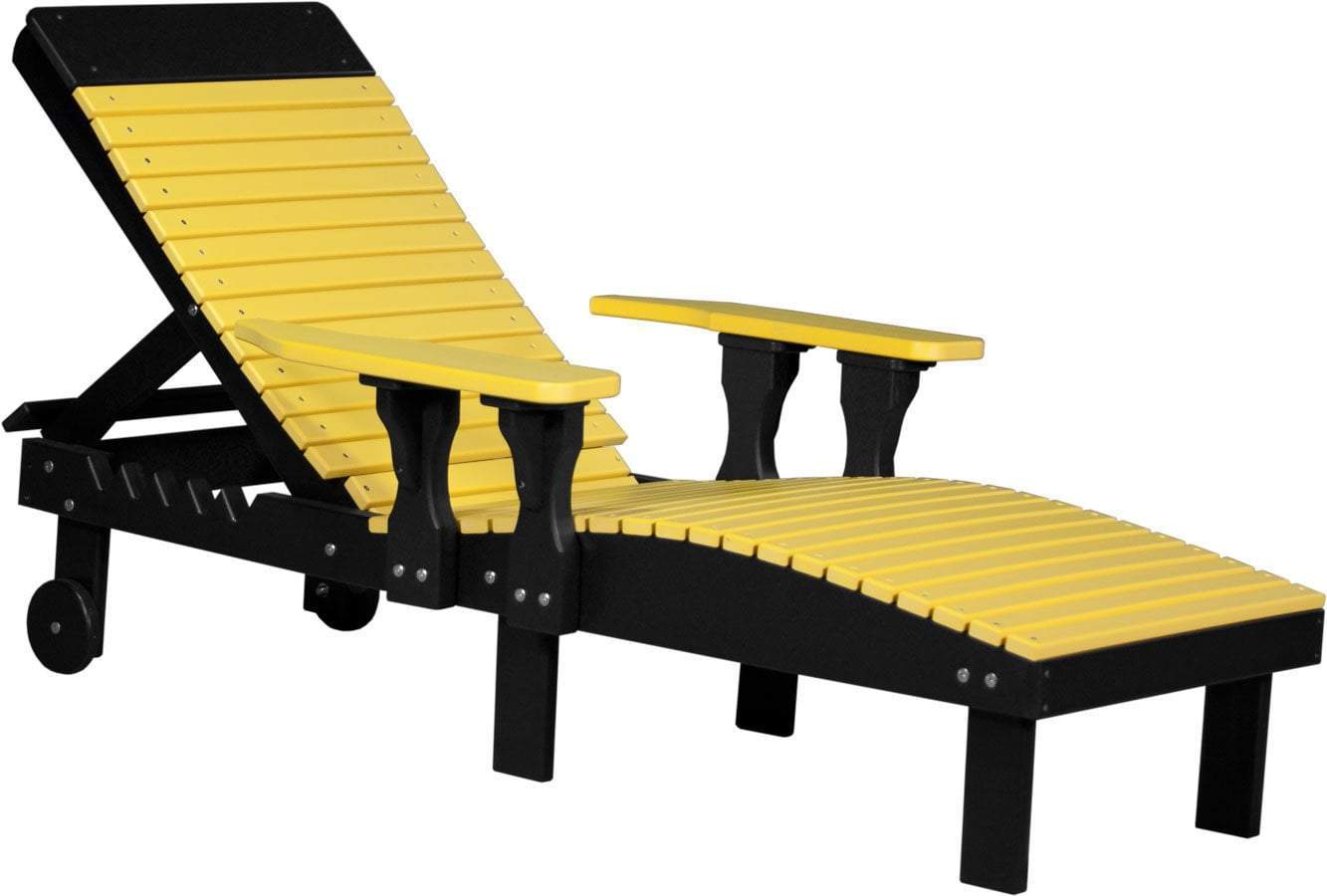 Eco-Friendly Yellow Recycled Plastic Lounge Chair - Durable Outdoor Patio Furniture for Garden, Poolside & Backyard Relaxation