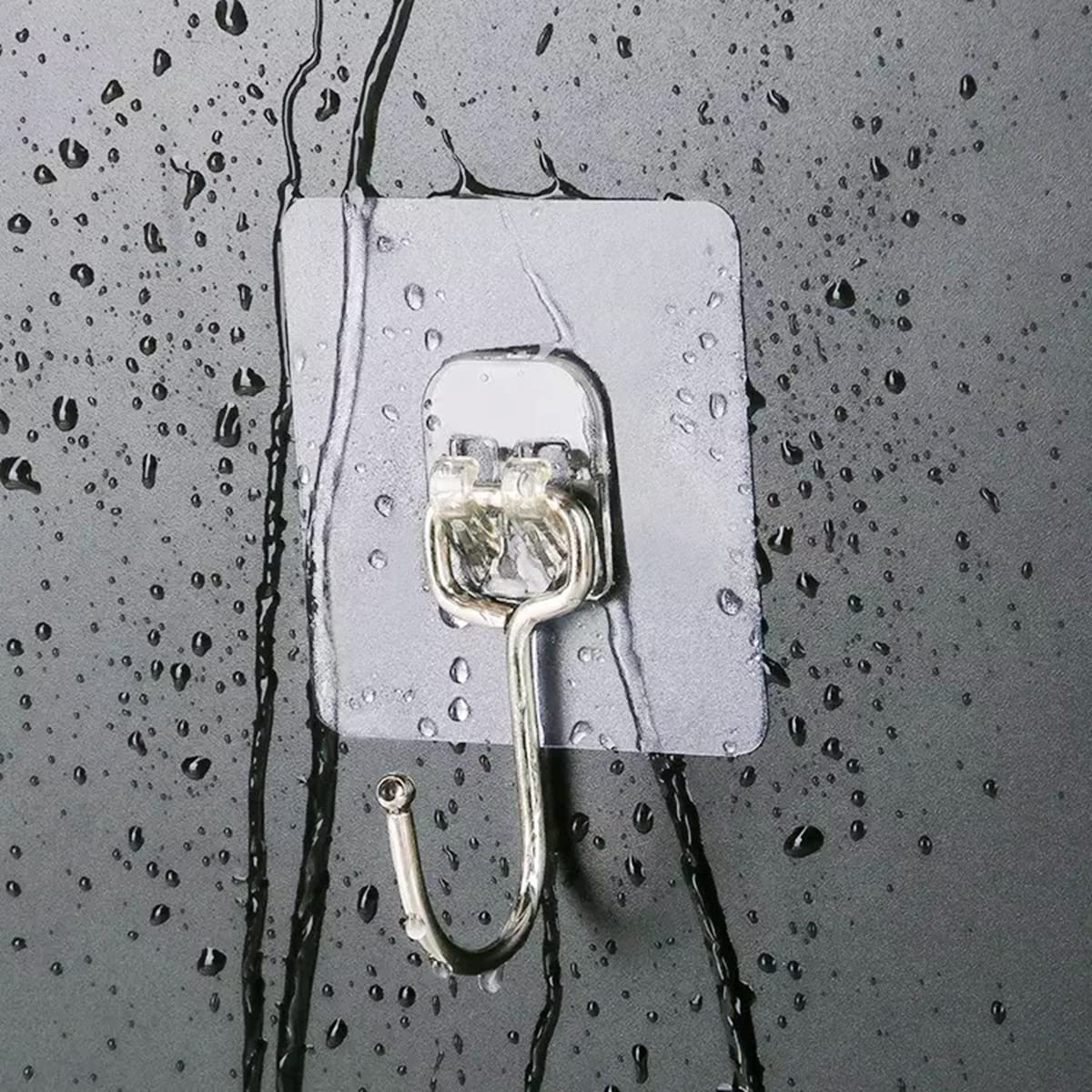 KEYIDO 10-Pack Heavy Duty Adhesive Hooks - 33 lb/15kg Max Weight, Clear Strong Stick-On Hooks for Wall, No Nails Needed - Perfect for Bathroom, Kitchen, Office & Home Organization