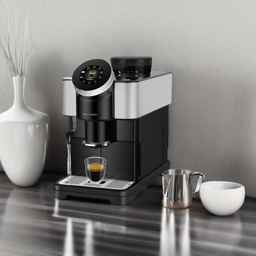 Dr.coffee H1 Fully Automatic Espresso Maker - Bean to Cup Coffee Machine with Steam Wand, 6 Customized Beverages, Home & Office Espresso Machine in Piano Black - Perfect for Coffee Lovers, Entertaining Guests, and Daily Morning Brews