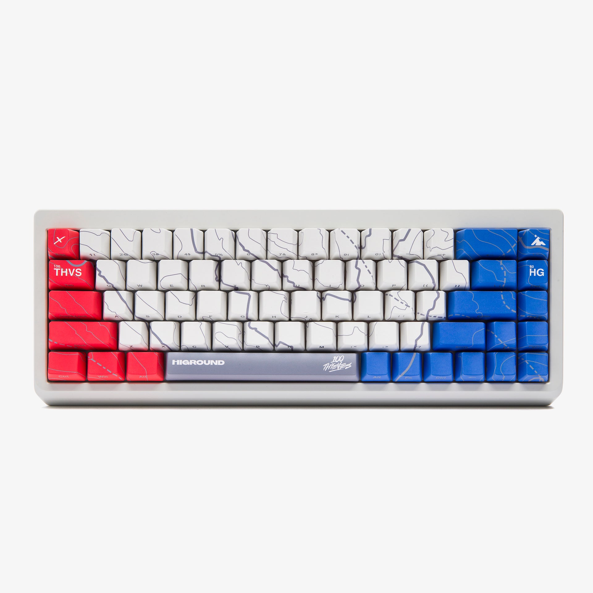 100T x HG Summit 65 Mechanical Keyboard - Cartograph Design | Premium Gaming & Typing Keyboard for PC/Mac - Perfect for Esports, Office Work & Programming