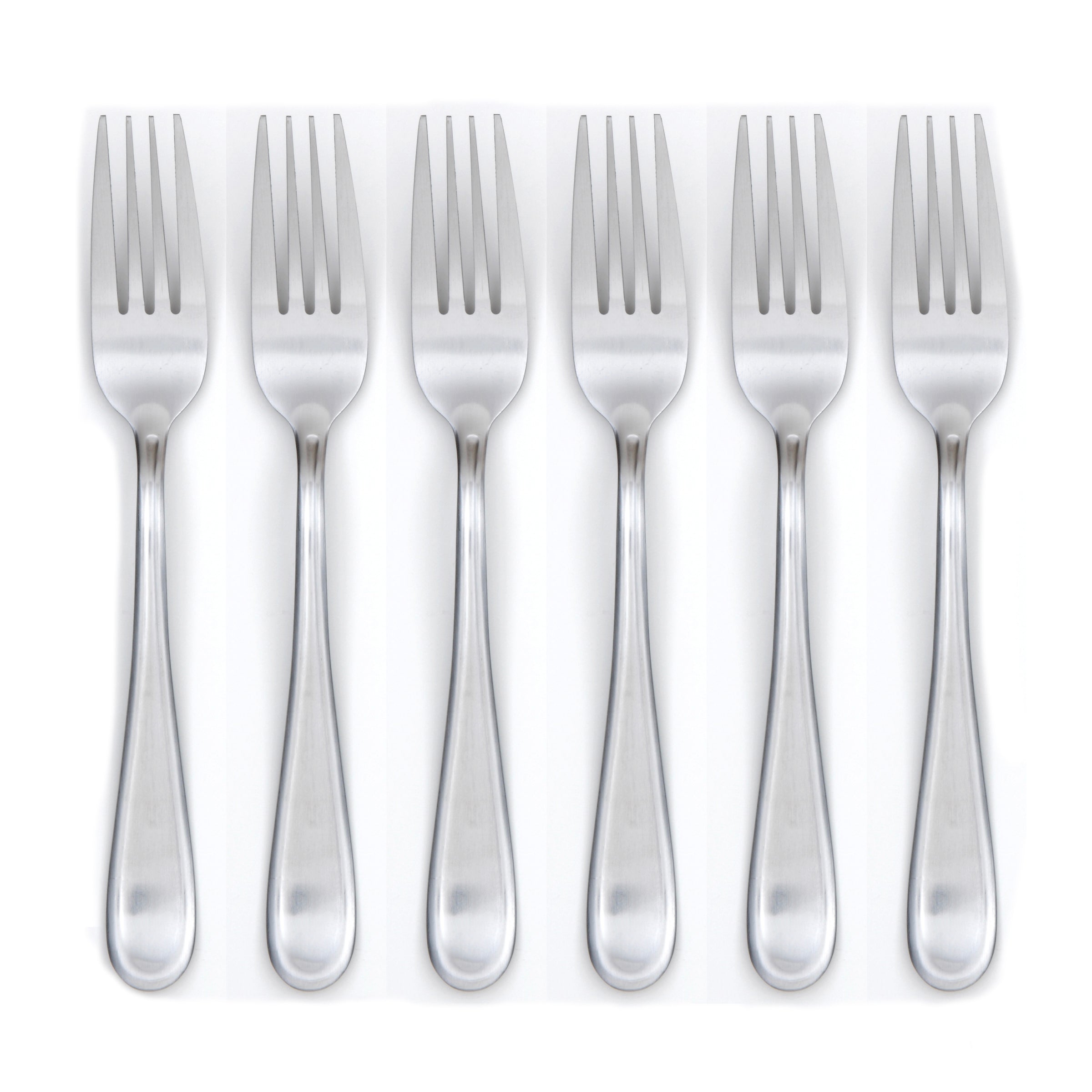 Malibu Satin Dinner Fork Set of 6 - Premium Stainless Steel Flatware for Formal Dining, Dinner Parties & Home Entertaining