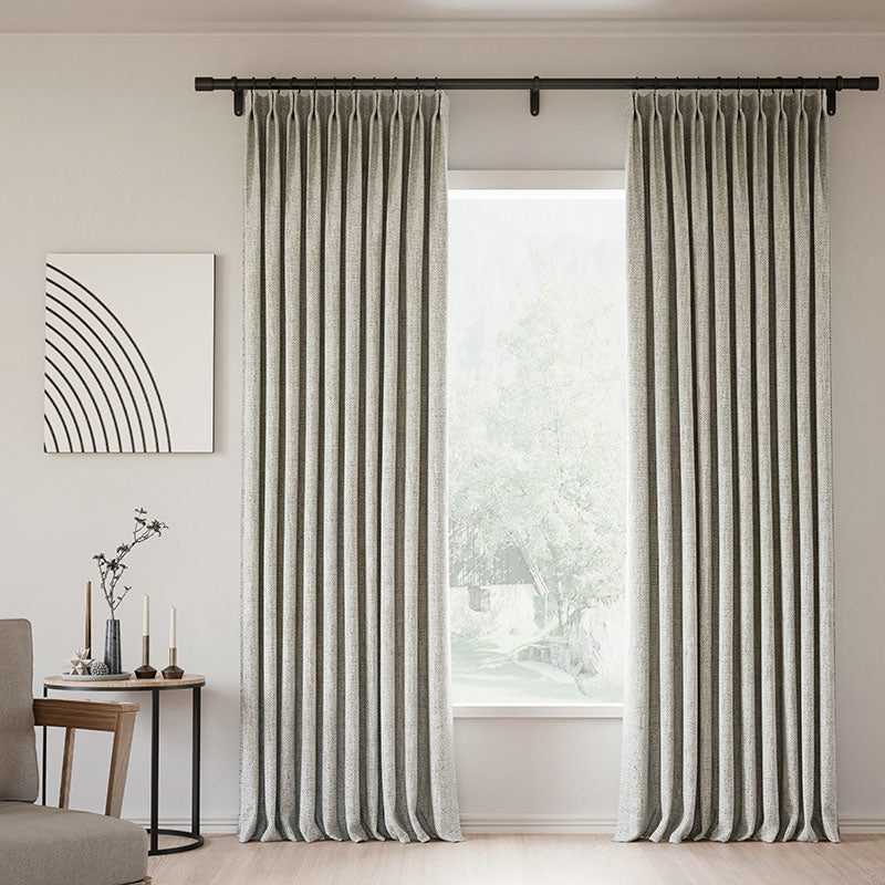 Pinch Pleated Blackout Curtains - 100% Linen Drapes in Everglade Teal - Noise Reducing & Thermal Insulated Custom Window Treatments for Living Room & Bedroom