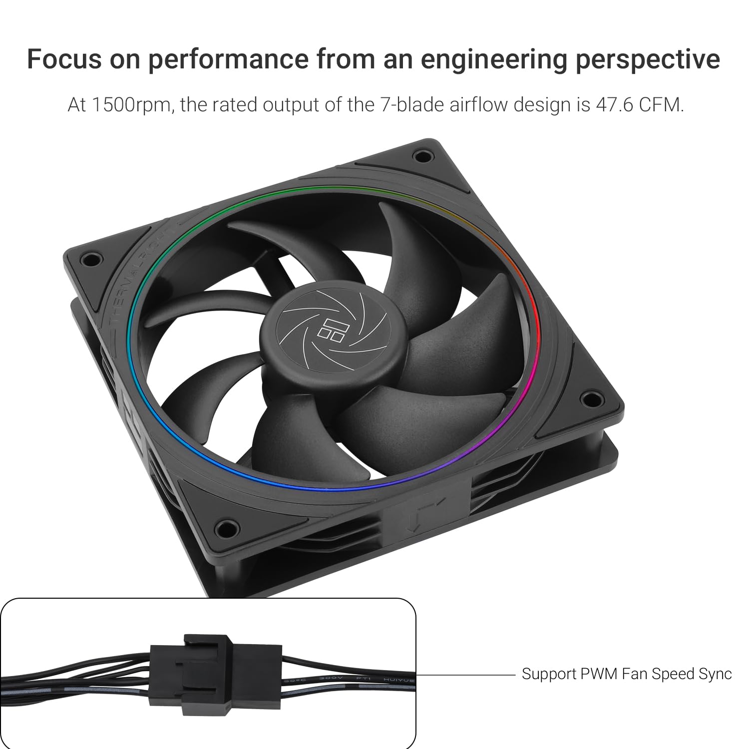 Thermalright TL-S12 120mm ARGB CPU Case Cooler Fan - 5V 3-Pin & 4-Pin PWM, Ultra Quiet Cooling Fan with Fine Aperture Lighting for PC Builds, Liquid Cooling Systems, and Air Coolers | Perfect for Gaming PCs, Workstations, and High-Performance Computers
