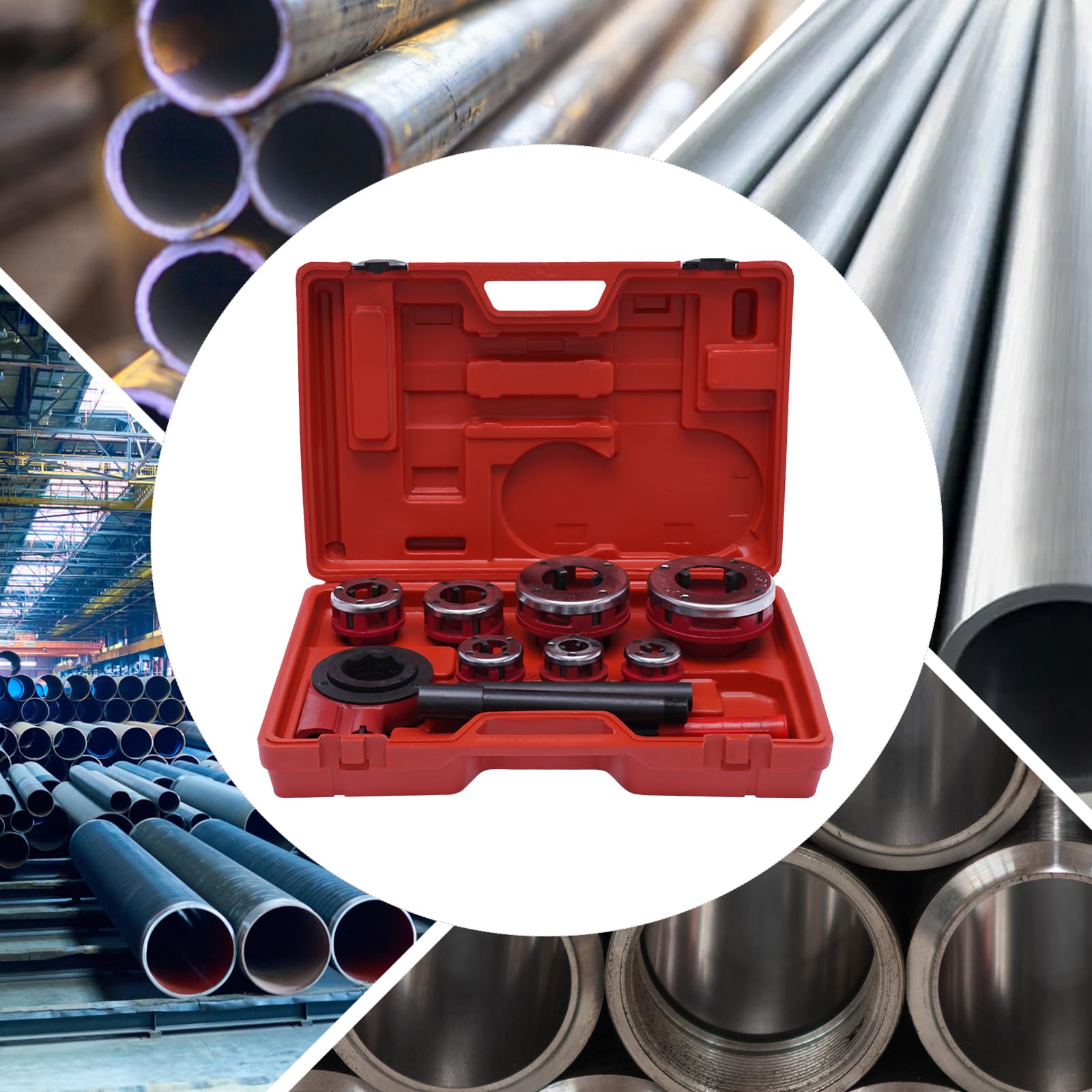 OUKANING 7-Size Ratchet Pipe Threader Kit - 3/8