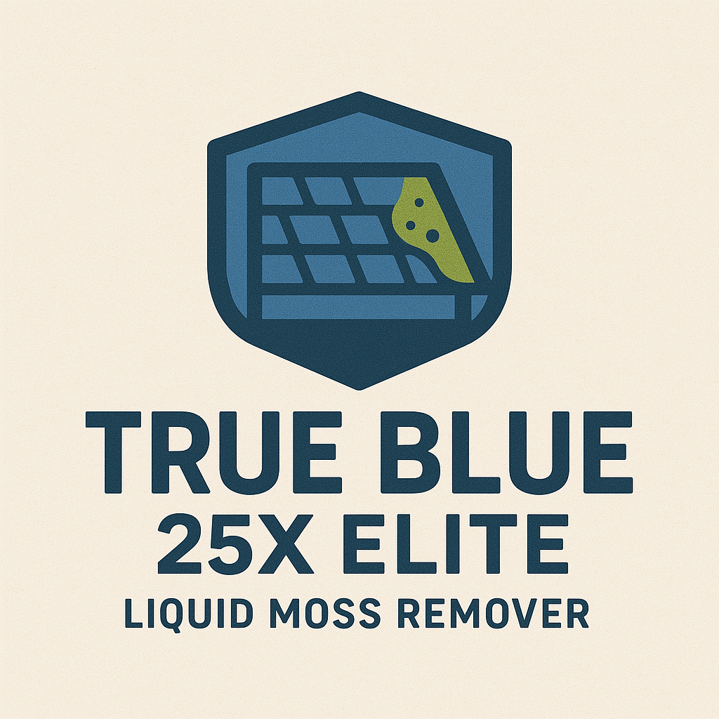 G627C TRUE BLUE ELITE 25X Liquid Moss Remover - Bleach-Free Roof & Deck Cleaner for Outdoor Maintenance | Safe for Shingles, Wood & Concrete Surfaces