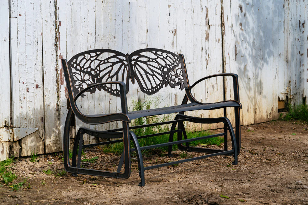 Outdoor Butterfly Glider Bench - Durable Weather-Resistant Garden Swing for Patio, Backyard & Porch - Perfect Relaxation Seating for Adults & Seniors