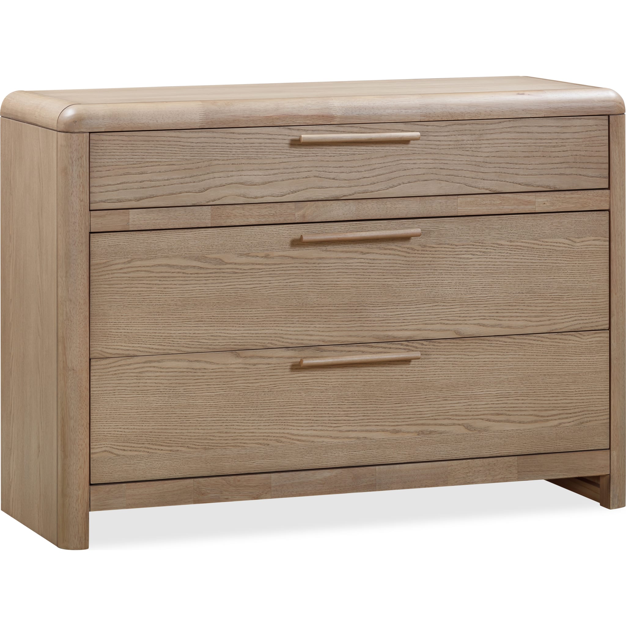 Furano 3-Drawer Ash Wood Bachelor Chest in Ginger Finish - Stylish Storage for Bedroom, Living Room, or Dorm Organization