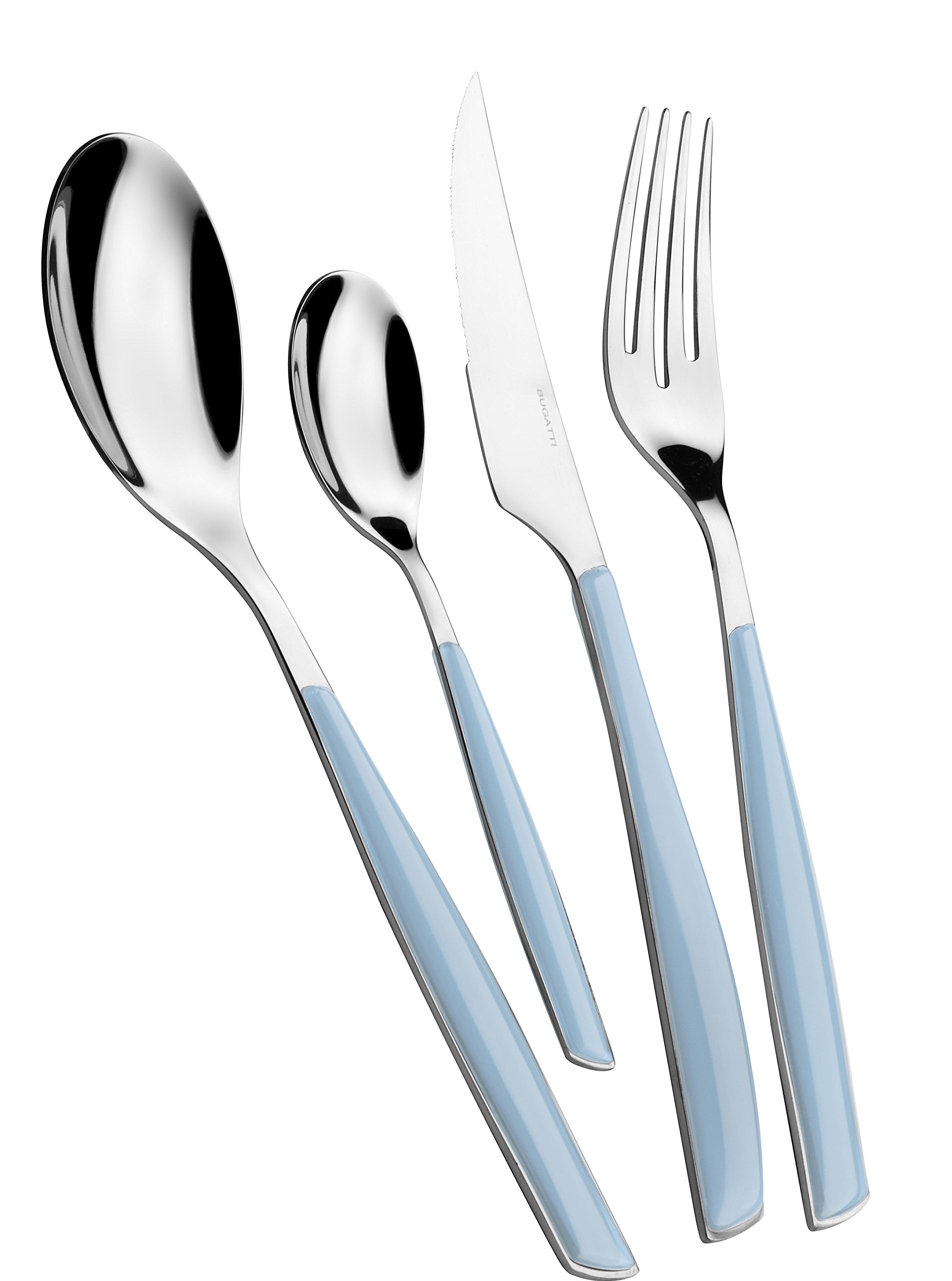 Premium 24-Piece Stainless Steel Cutlery Set - 18/10 Grade with Sky Blue Handles (6 Forks, 6 Knives, 6 Spoons & 6 Coffee Spoons) - Elegant Flatware for Dining, Entertaining & Wedding Gifts