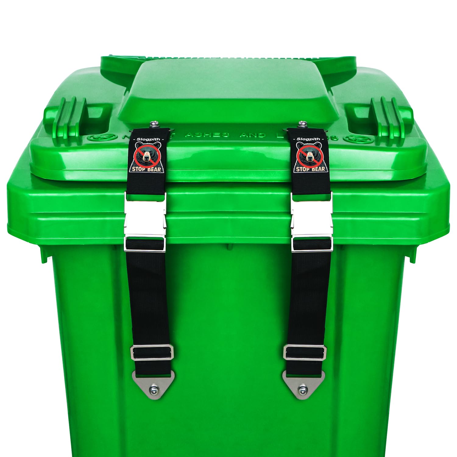 2 Pack Secure Trash Can Lid Lock - Adjustable Bear Proof Garbage Bin Lock for Outdoor Use, Black Bear & Raccoon Resistant with Upgraded Self-Tapping Screws - Fits Multiple Can Sizes - Perfect for Camping, Backyard, and Wildlife Areas