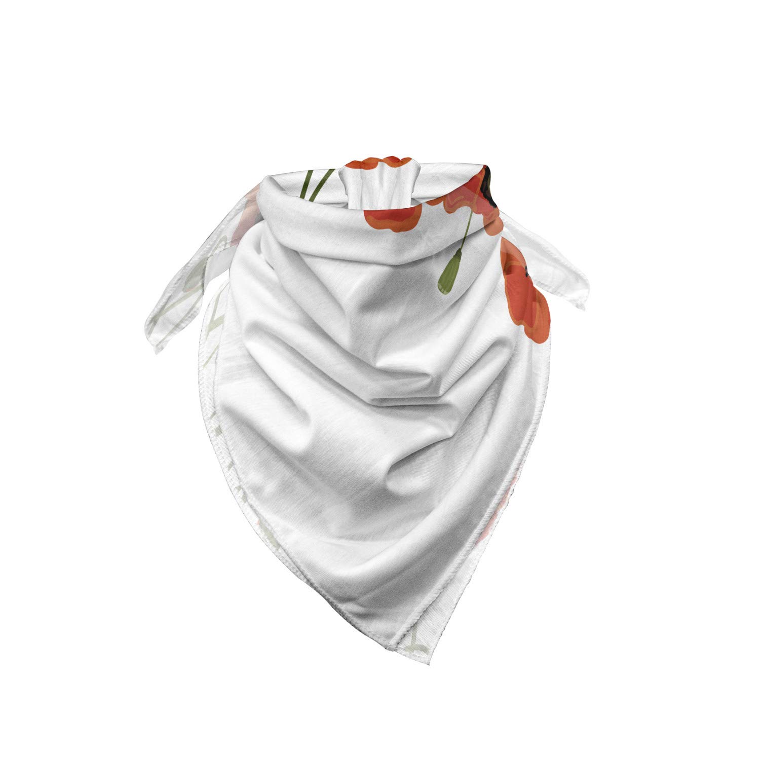Ambesonne Poppy Flower Bandana - Vibrant Bloom Bouquet Unisex Head & Neck Scarf for Women & Men | Perfect for Outdoor Activities, Music Festivals, and Casual Fashion