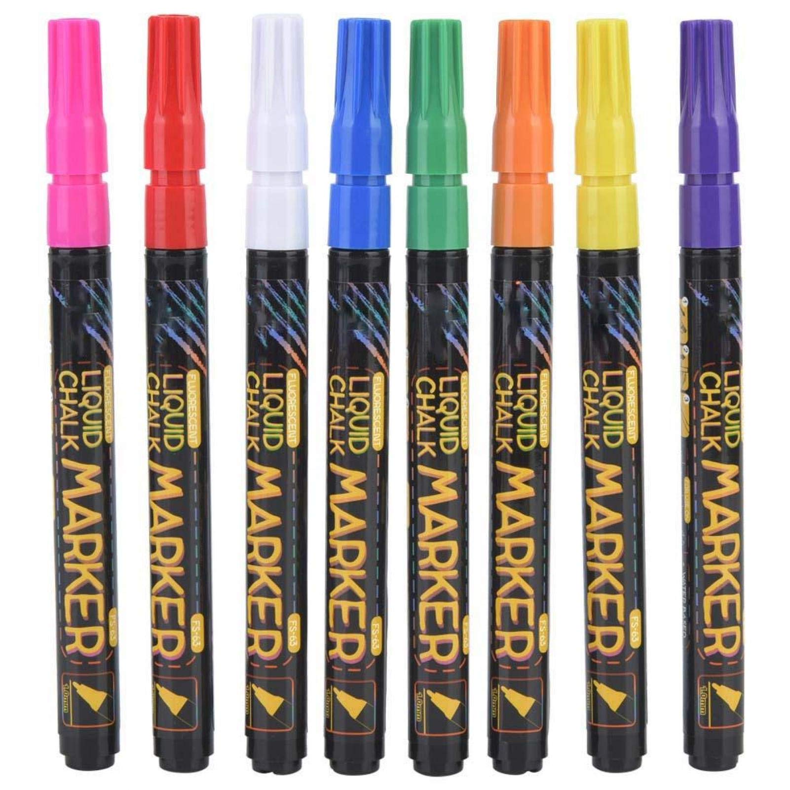 Odorless Art Markers Set - 8 Vibrant Colors for Drawing, Painting & Highlighting | Easy-Wipe Liquid Ink | Perfect for Kids' Blackboards, Whiteboards, Graffiti & Stickers | Ideal for Classroom, Home & Office Use