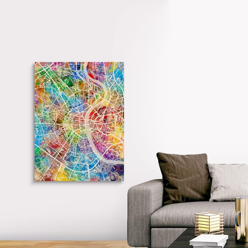 Michael Tompsett Cologne Germany City Map Canvas Wall Art Print - 36x48 Inch Modern Home Decor for Living Room, Bedroom & Office | Premium Canvas Painting for Urban Style Interior Design