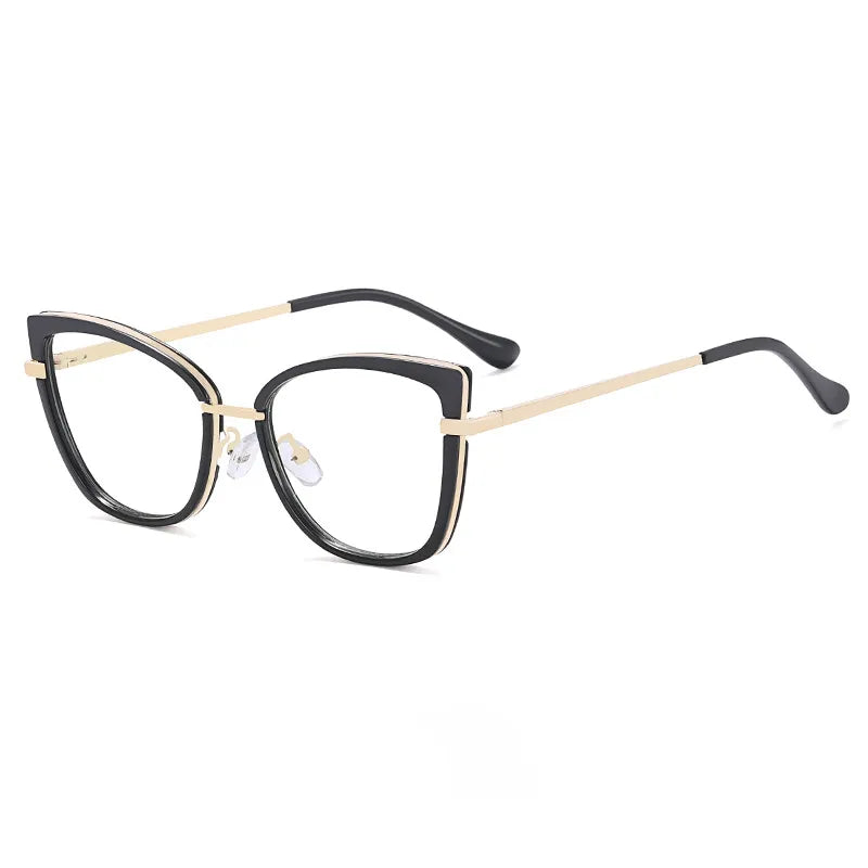 CCspace Women's Full Rim Square Titanium Eyeglasses Frame 56966 - Lightweight & Durable Glasses for Work, Reading & Fashion