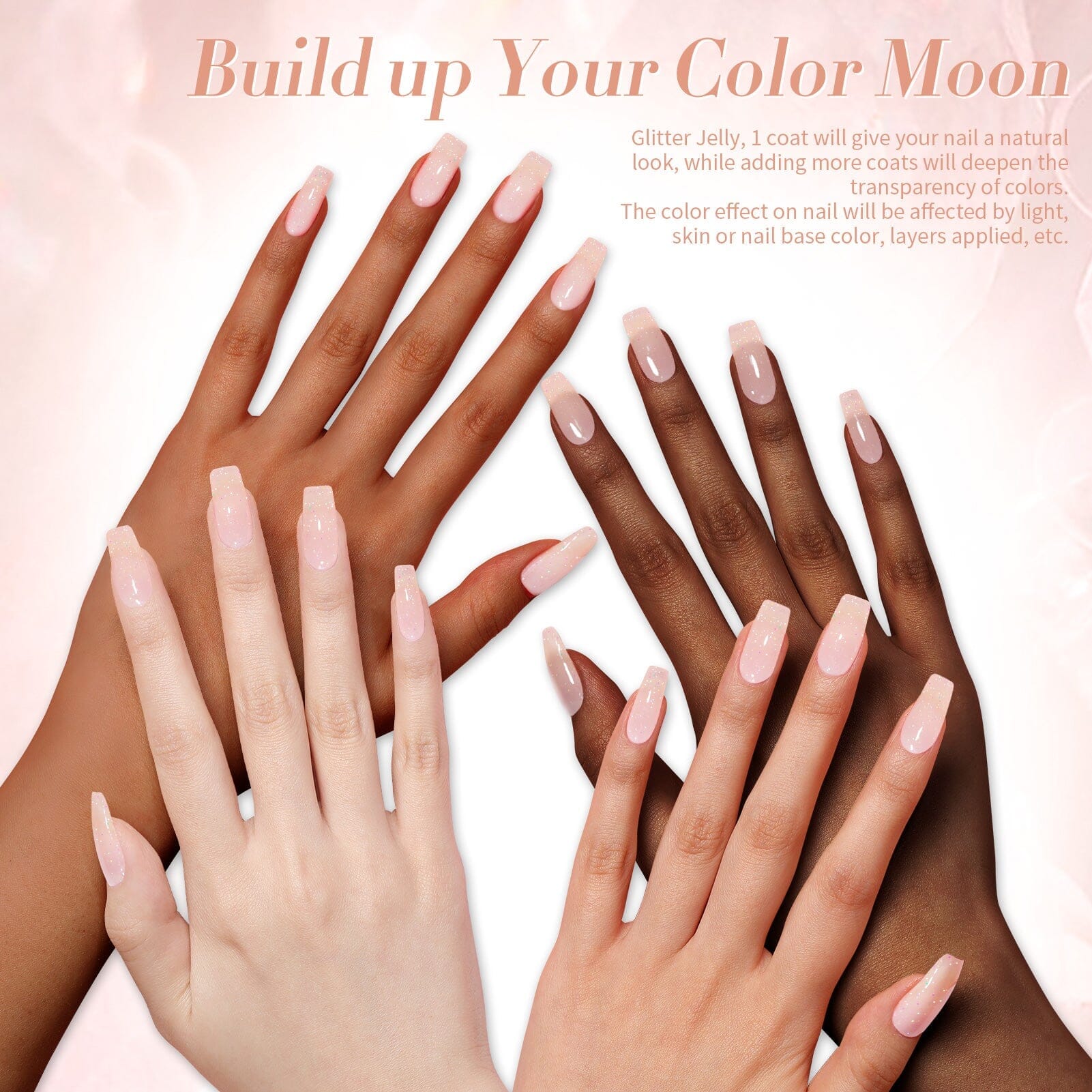 Nude Hema-Free Glitter Jelly Gel Polish #03 - 15ml Long-Lasting Nail Polish for Manicure & Pedicure | Perfect for Salon, Home Use & Special Occasions