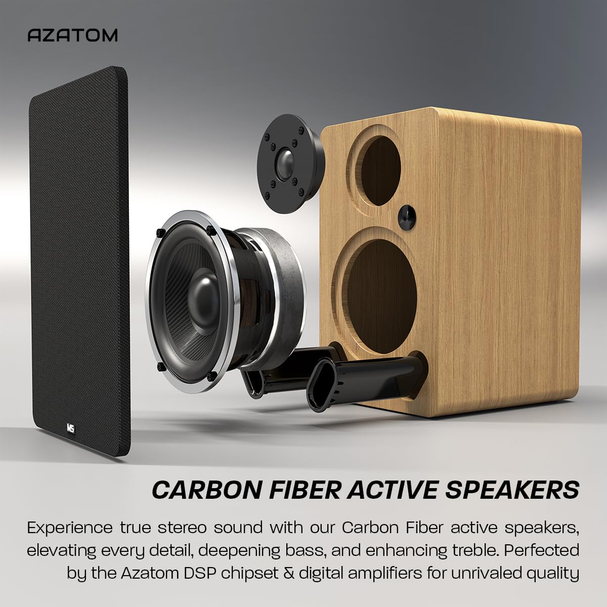 AZATOM M5 100W Powered Bookshelf Speakers with 5