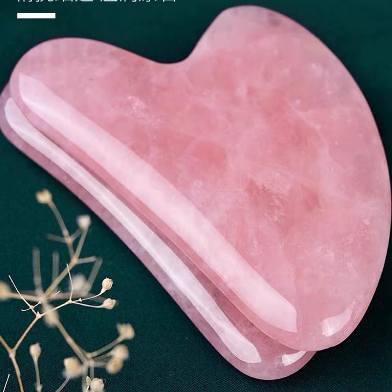 Premium Rose Quartz Gua Sha & Jade Roller Facial Massage Set - Natural Anti-Aging Skincare Tools for Glowing Skin | Lymphatic Drainage & Puffiness Reduction | Acne & Wrinkle Treatment | Perfect Gift for Women | Use for Morning Routine, Nighttime Self-Care, Travel Essentials, Home Spa & Office Relaxation | Enhance Beauty Routine for Radiant Skin