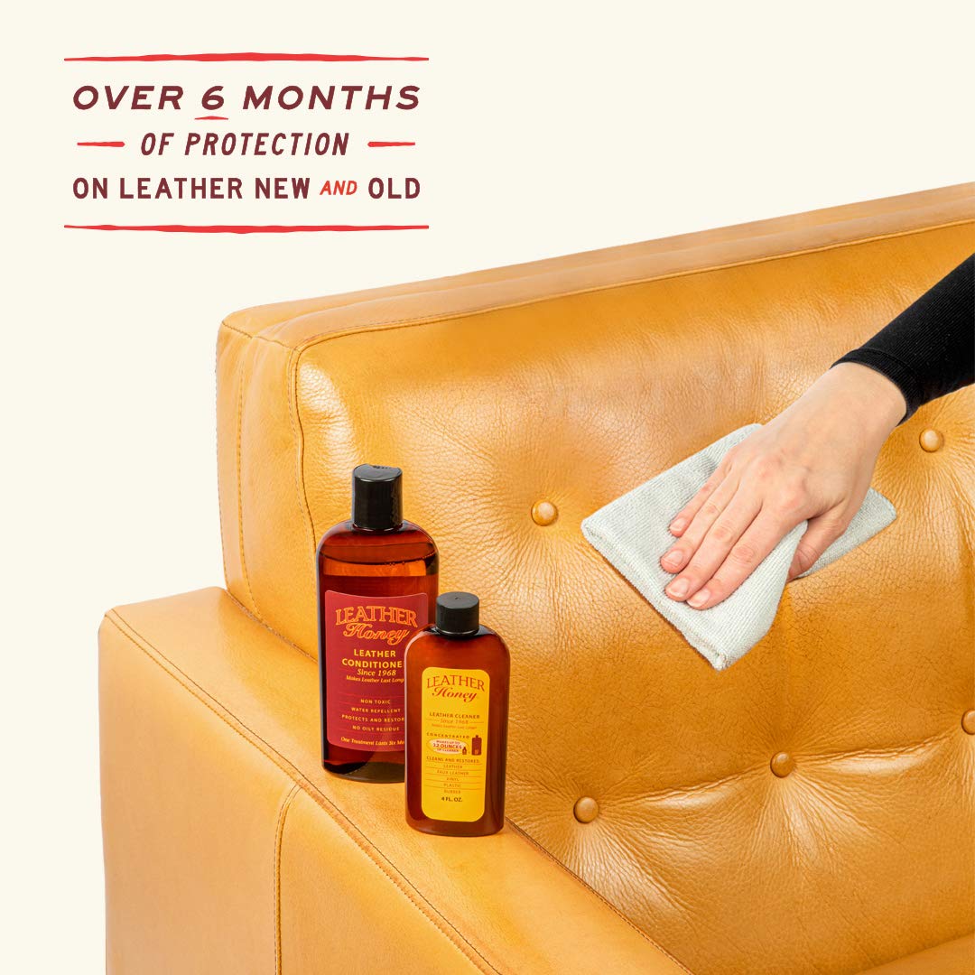 Leather Honey Leather Conditioner - Best for Auto, Furniture, Shoes, Purses & Tack | Non-Toxic, Made in USA | 8 Fl Oz | Restores & Protects All Leather Items | Perfect for Car Seats, Handbags & Sofa Care
