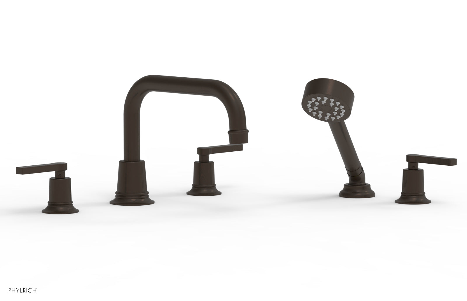 HEX MODERN Deck Mount Tub Set with Hand Shower and Lever Handles 501 53 - Perfect for Bathroom Renovation and Spa-Like Experience
