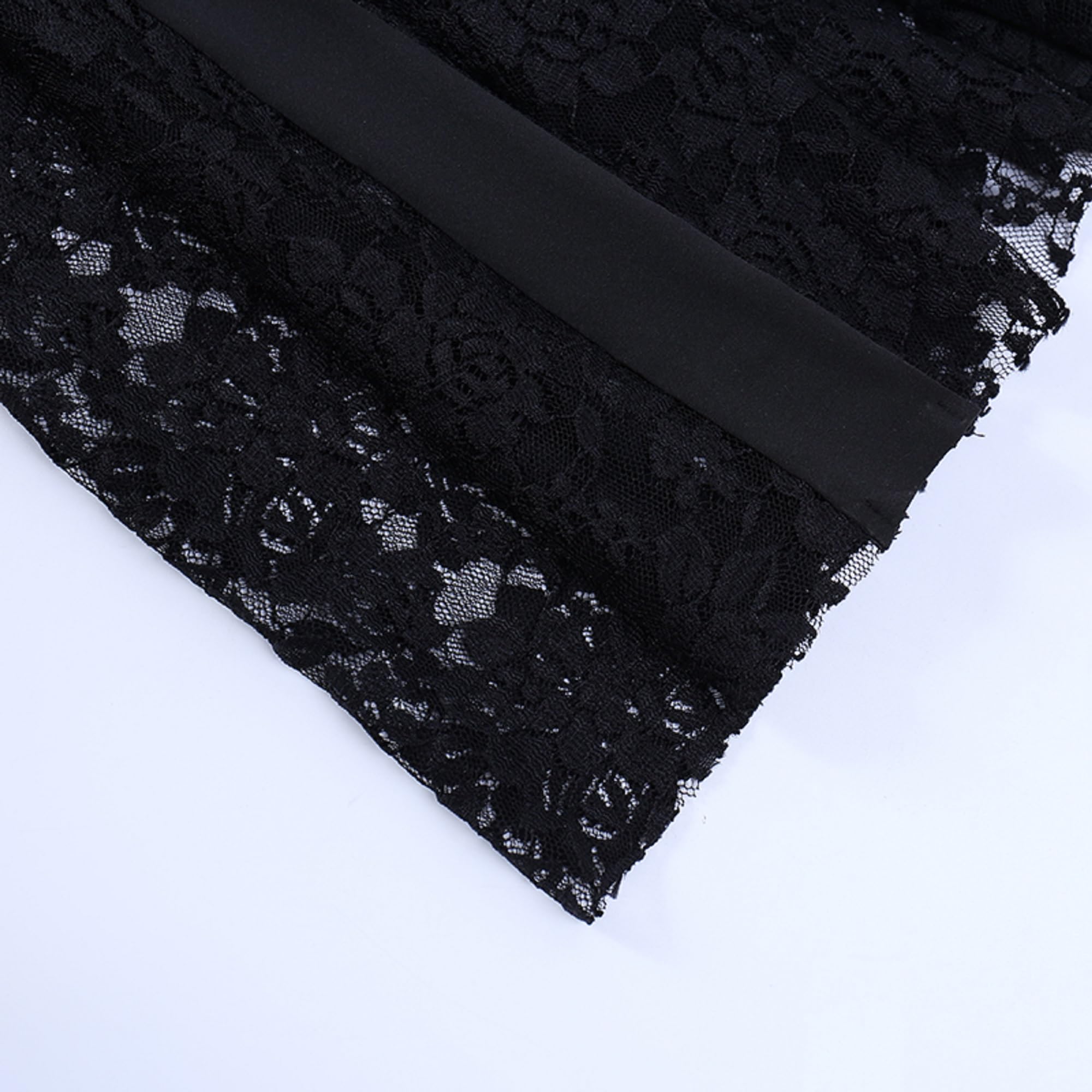 Gothic Punk Flare Pants for Women - Y2K Grunge Trousers with Lace Patchwork & Chain Details | Emo Fashion, Streetwear, Alternative Clothing for Concerts & Night Out
