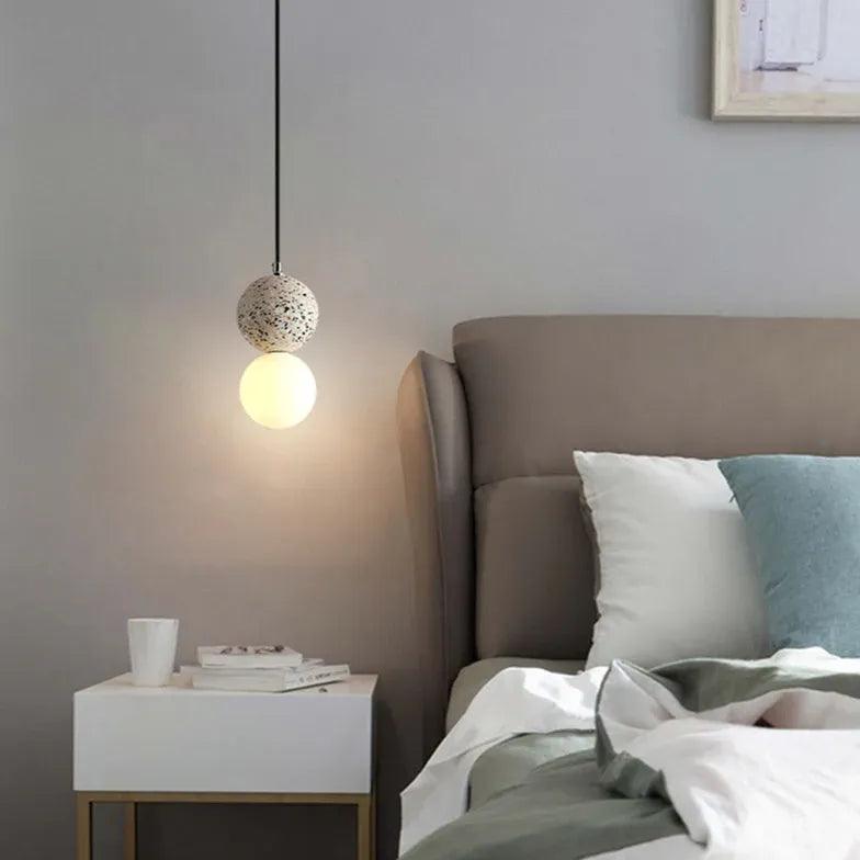 Modern Terrazzo Spherical LED Pendant Light - Stylish Ceiling Fixture for Dining Room, Kitchen Island, Living Room & Bedroom Lighting