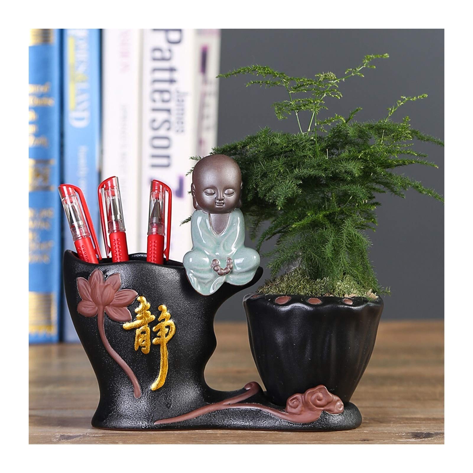 Ceramic Pencil Holder & Organizer - Creative Desktop Accessory for Kids, Students & Office Use | Multipurpose Pen Holder with Fashionable Design | Perfect for School, Home & Workspace Organization (Color: D)