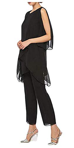 Elegant Plus Size Sleeveless Chiffon Pantsuit Set for Mother of the Bride - Women's Formal Evening Wear for Weddings, Parties & Special Occasions