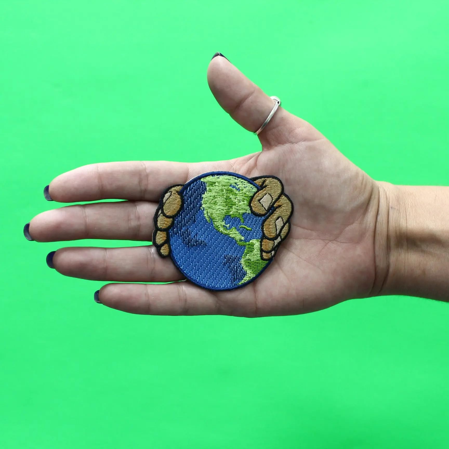 Earth Iconic Space Embroidered Iron On Patch - Planet Themed DIY Sewing Applique for Jackets, Bags & Hats - Perfect for Cosplay, Scouting & Outdoor Activities