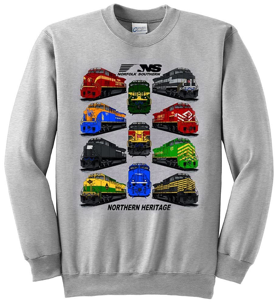 Authentic Norfolk Southern & Northern Heritage Railroad Sweatshirt - Vintage Train Crew Apparel for Men & Women | Perfect for Railfans, Train Enthusiasts & Outdoor Activities