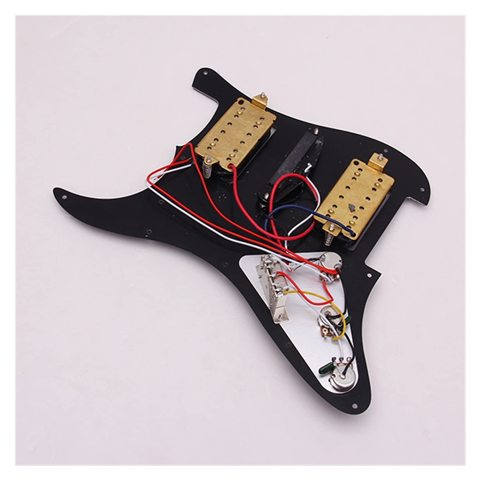 Pre-Wired HSH Black 11-Hole Loaded Pickguard Scratch Plate for Fender Stratocaster Electric Guitar - Perfect for Guitar Upgrades, DIY Repairs & Professional Installations