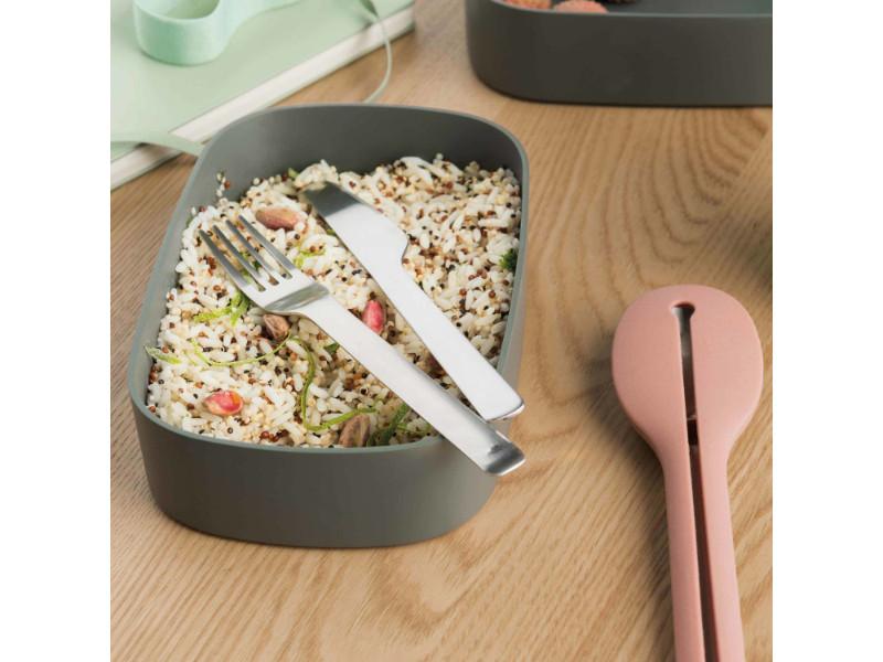 BergHOFF Leo 4-Piece 18/10 Stainless Steel Travel Flatware Set with Pink Holder - Compact Cutlery for Camping, Picnics, Office & On-the-Go Dining