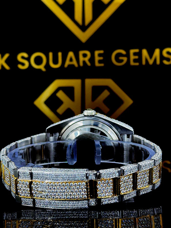 Luxury Moissanite Iced Out Men's Watch with Swiss Automatic Movement - Perfect for Formal Events, Parties & Gifting