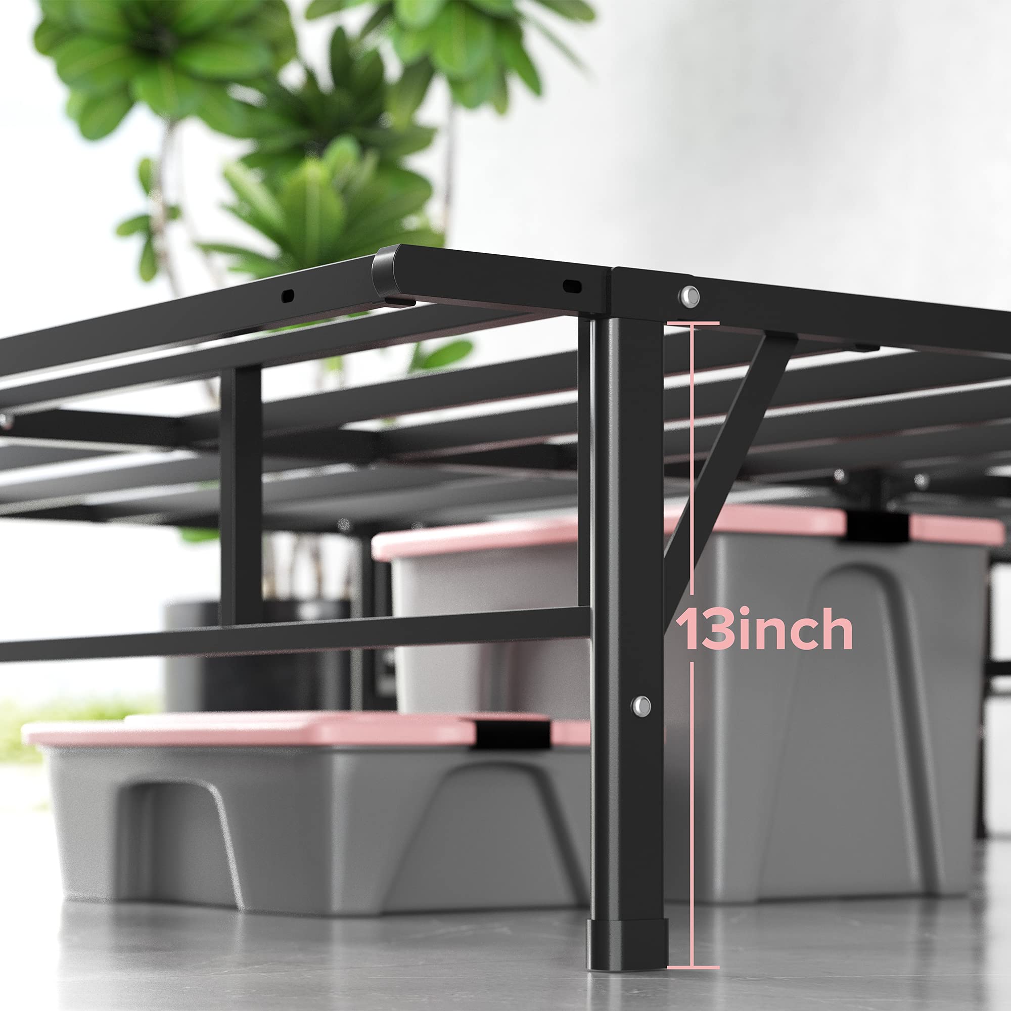 ZINUS SmartBase Compack 14 Inch Metal Bed Frame - Full Size Mattress Foundation with Sturdy Steel Slat Support, No Box Spring Needed - Perfect for Bedrooms, Guest Rooms & Dormitories