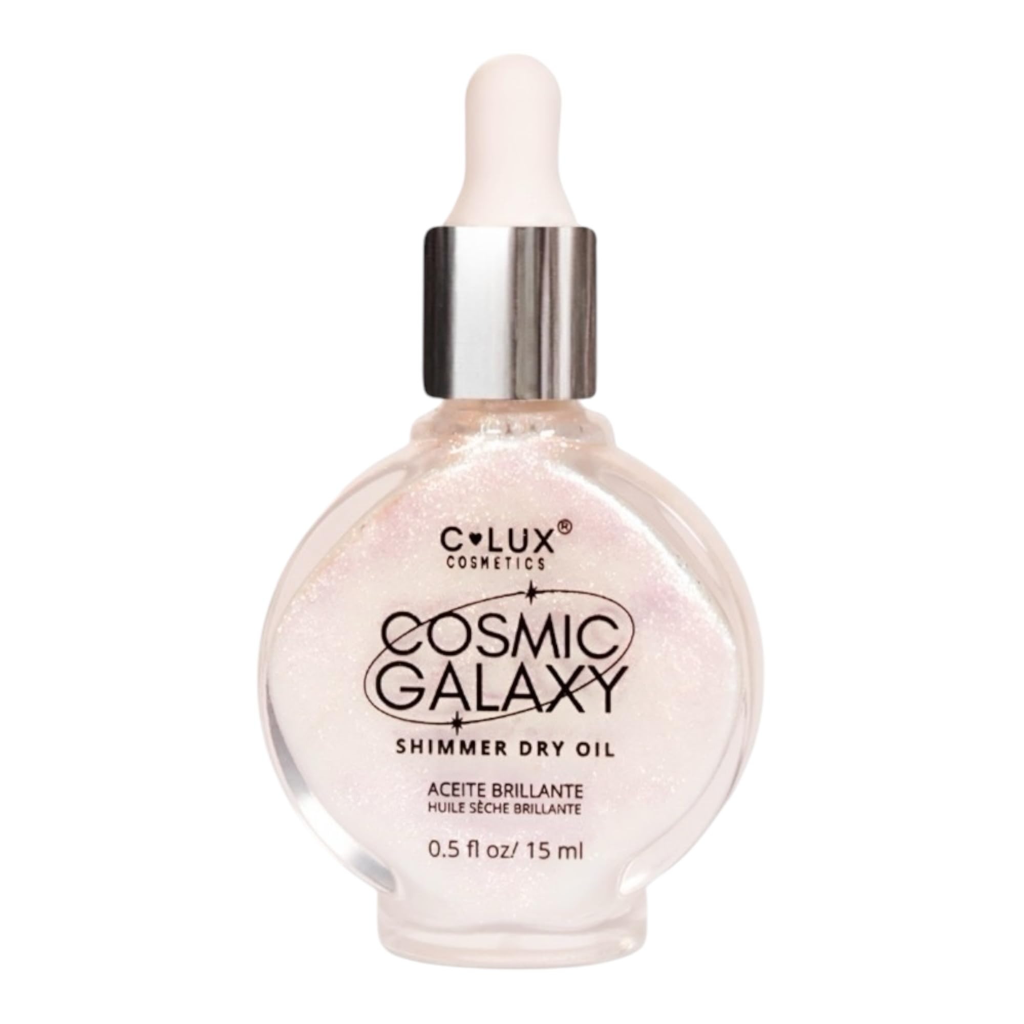 Cosmic Galaxy Shimmer Dry Oil - Shooting Star | Illuminating & Hydrating Body Oil for Radiant Glow | Lightweight Non-Greasy Formula | Vegan Cruelty-Free Face, Neck & Body Oil | 0.5 fl oz (15 ml) | Perfect for Festivals, Date Nights & Summer Glow