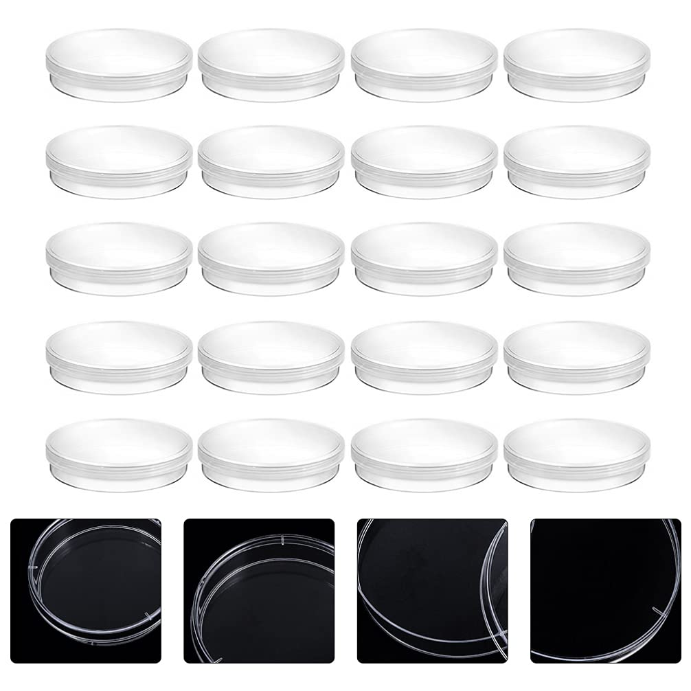 Baluue 20pcs 70mm Plastic Petri Dish with Lid - Sterile Lab Culture Dishes for Plant Cell Tissue, Bacteria Culturing | Science Classroom, Microbiology Lab, Home Experiments, STEM Education