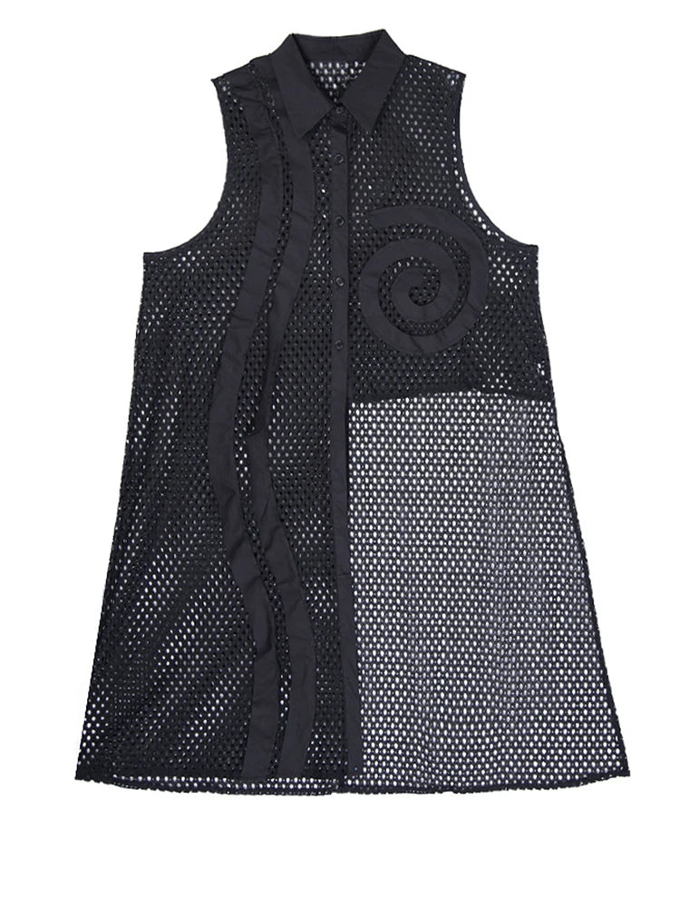 Trendy Black Grid Vest & Wide Leg Pants Two-Piece Set for Women - Lapel Sleeveless Jumpsuit Outfit | Plus Size Fashion | Spring & Fall 2025 Collection | Perfect for Office Wear, Date Nights & Casual Outings