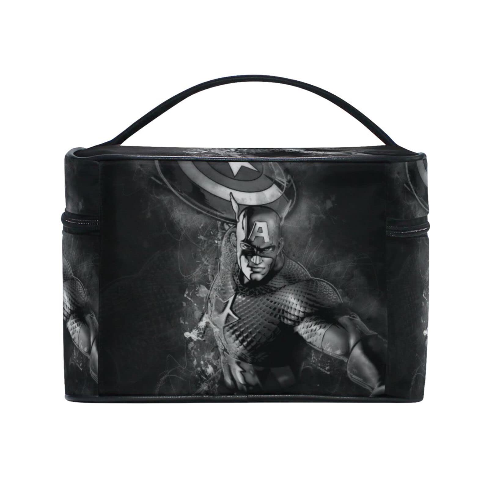 Black Hero Warrior Cosmetic Bag Organizer - Waterproof Zippered Makeup Pouch & Toiletry Case for Women | Travel, Gym, Daily Essentials Storage