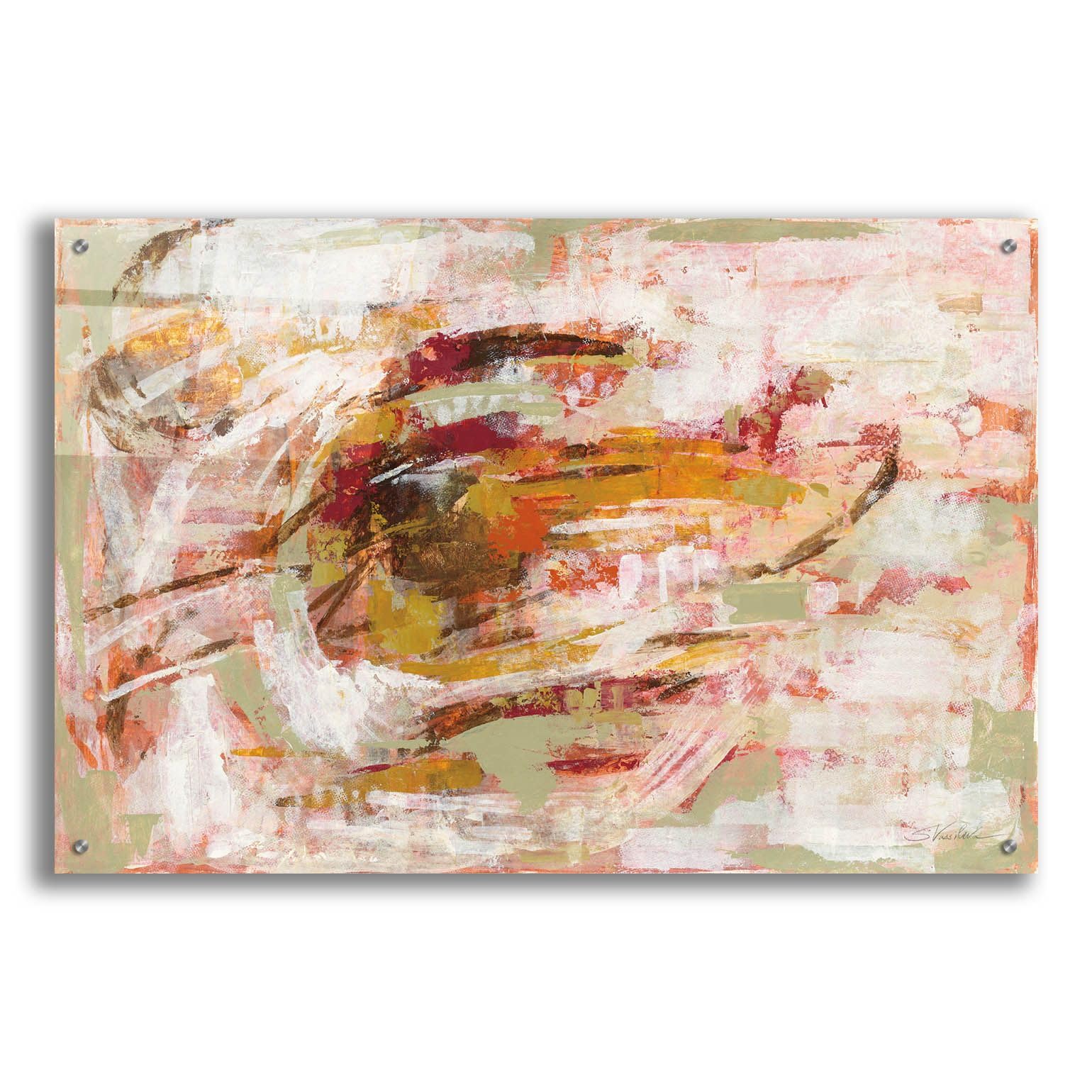 Epic Art 'Graffiti Wall II' by Silvia Vassileva - Modern Acrylic Glass Wall Art Painting 36x24 Inches - Perfect for Living Room, Bedroom & Office Decor