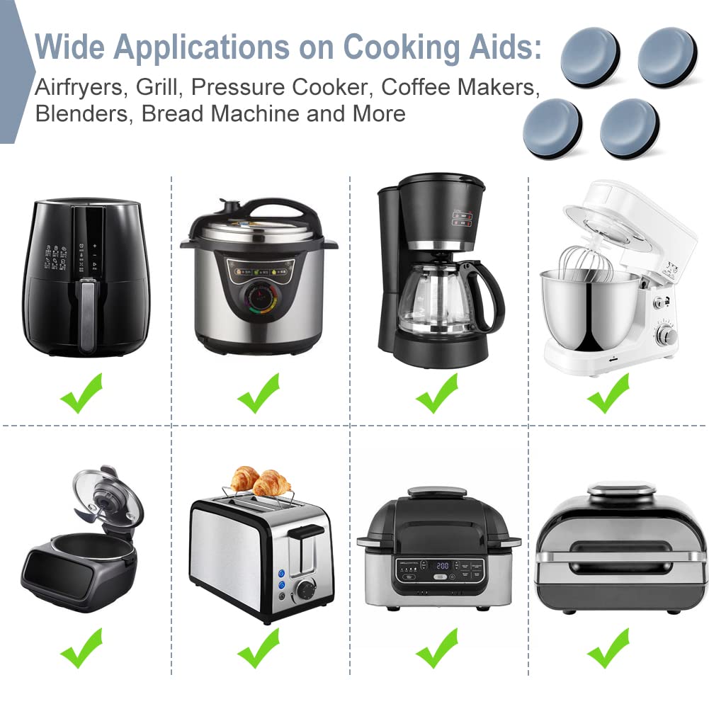 16PCS Appliance Sliders - Non-Slip Furniture Movers for Air Fryers, Bread Machines, Coffee Makers, Blenders & Kitchen Appliances | Easy Glide Pads for Smooth Movement on Countertops & Floors | Perfect for Small Spaces & Heavy Appliances